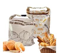 Generico Beeswax Sourdough Bread Bags - 2 Pack Reusable Linen Storage Pouch