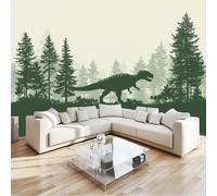 Generico Beige Carta Da Parati 3D Moderna Foresta Animali 250 X 175 Cm, Dinosauri Alberifotomurali Moda Per Soggiorno Camera Da Letto Bagno - Decorazione Da Muro Poster