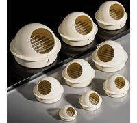 Generico Beige Dryer Vent Cover with Fine Mesh, Louvered Wall Mounted Air Intake Exhaust Bull Nose Vent, Stainless Steel Extractor Fan Vent Cover, for Connecting Conduit Or Hose 70mm-200mm(125mm)