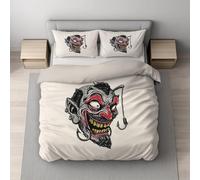 Generico Beige nero Set Copripiumino,Cartone animato folle amo da pesca,Ultra Soft copripiumini - Ultra morbido,Angenehm, Reversibile, Per l'estate e l'inverno,Copripiuminos 220 x 240