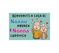 Generico Benvenuti a Casa di Nonno e Nonna Tappeto Zerbino Per Interni Casa Cucina Decorazioni Idea Regalo Festa Nonni Addobbi Arredo Antisporco Personalizzato Famiglia 40x100cm Antiscivolo Ingresso