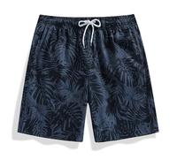 Generico Bermuda Cargo da Spiaggia Hawaiani Stampati per Uomo Estivi Modello Leggero E Comodo con Tasche per Viaggi E Vacanze Pantaloni Corti in Taglie Europee(Navy, XXXL)