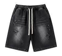 Generico Bermuda Jeans Uomo - Pantaloncini Denim Casual Comodi Elasticizzati con Tasche Multiple per Estate