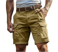 Generico Bermuda Uomo Cargo Pantaloncini con Tasche Laterali Shorts Pantaloni Corti Slim Fit Multi Tasche in Cotone Tasconati Shorts da Lavoro Uomo Pantaloni Corti Sportivi Estivi Leggero