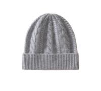 Generico Berretti invernali da donna lavorati a maglia con fiori intrecciati, caldi e morbidi copricapi, cappelli protezione for le orecchie(GRAY)