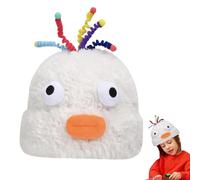 Genérico Berretto Beanie da donna, in peluche, 1 pezzo, 56-58 cm, caldo berretto invernale con occhi 3D, cappello spesso e morbido da cacciatore di mostri per studenti, simpatico berretto