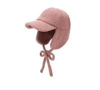 Generico Berretto da Baseball con Protezione for Le Orecchie in Pile Invernale for Uomo Donna Berretto da Volo in Pile di Agnello Caldo Berretto da Ciclismo all'aperto(Pink)