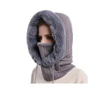 Generico Berretto Lavorato a Maglia da Donna con Passamontagna e Sciarpa - Maschera Invernale Traspirante per Sport all'Aria Aperta(Dark Grey)