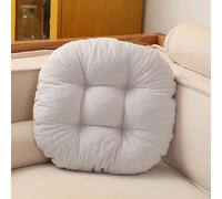 Generico Bianca,D 40cm/16 Cuscino per Sedile in Cotone e Lino Ispessito, Cuscino Rotondo Semplice e Traspirante per Sedia, Cuscino per Seduta e Schienale in Tessuto Tatami