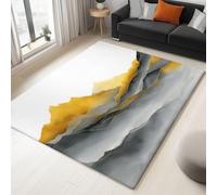Generico Bianco Tappeto Salotto 80 x 150 cm Interno Pelo Corto Tappeti, Pittura Paesaggio Montagne Onde Linee Lavabile in Lavatrice Antiscivolo Tappeto per Salotto Cameretta Ufficio Ingresso
