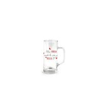 Generico Bicchiere birra con manico 40 cl con scritta una birra rende la vita più bella
