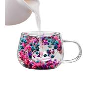 Generico Bicchiere Caffè - 300ml resistente, fiori decorativi, per bevande calde, uso domestico, cucina, soggiorno, ufficio, camera, dormitorio, tè, latte, succo, bevande | Ottimo per comp