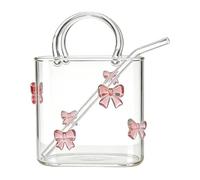 Genérico Bicchiere Da Bere A Forma Di Borsa - Carina Decorativa | Bicchieri Da Vino Con Cannucce Per Bevande, Cocktail, Fiori, Centri Tavoli, Nozze