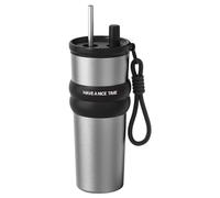 Genérico Bicchiere da caffè in acciaio - termica per bevande D 710 ml | Tazze con cannuccia bottiglia acqua, per bevande calde e fredde grande capacità da viaggio