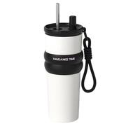 Generico Bicchiere da caffè, termica a doppia bevanda da 710 ml con coperchio e cannuccia, per bevande calde e fredde di grande capacità, viaggi, spostamenti, viaggio su strada, campeggio, c