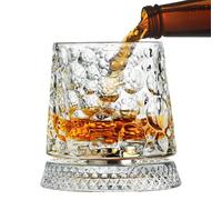 Genérico Bicchiere da vino - Bicchiere trasparente con rotazione a 360 gradi per bevande | Bicchieri da cocktail Old Fashioned - Regalo di uomo padre per feste natalizie compleanno e vacanze