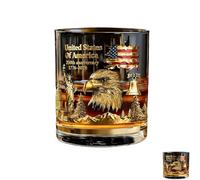 Generico Bicchiere da Whiskey per il 250° Anniversario (1776-2026) - Edizione Commemorativa con Aquila Patriottica e Campana della Libertà - Tumbler Old Fashioned da 11 once (D#)