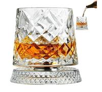 Generico Bicchiere Da Whisky - Bicchiere Di Rotante, Boccale Per Bevande Rotante | BicchiereGirevole Per Vino, Bicchieri Con Base Movimento Elegante, Portaristoro Girevole Liscio | Per La Festa Di C