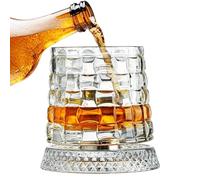 Generico Bicchiere Da Whisky Rotante - Bicchiere Rotante In A 360 Gradi, Bicchieri Antistress Vecchio Stile, Base In Trasparente Girevole | Design Del Di Bicchieri Premium, Uso Per Le V