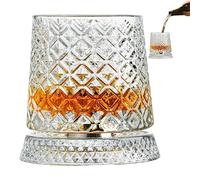 Generico Bicchiere Da Whisky Rotante - Bicchiere Rotante In A 360 Gradi, Bicchieri Antistress Vecchio Stile, Base In Trasparente Girevole | Design Del Di Bicchieri Premium, Uso Per Le V