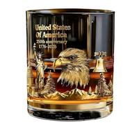 Genérico Bicchiere Old Fashioned - commemorativa del 250° tema | Bicchieri Old Fashion da 300 ml, per bar, pub, casa, bar, pub, casa, celebrazione, collezione, matrimoni, feste, matrimoni e