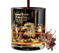 Generico Bicchiere per il Old Fashioned | Mug Commemorativo per il 250° Tema | Bicchieri per Whiskey da 300ml Cool - per Pub, Abitazione, Bar, Festa, Collezione e Celebrazione