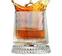 Generico Bicchiere per Whisky - Base Rotante a 360 Gradi in Trasparente - Coppe per Whisky | Per La Degustazione, Per Uomini, Papà, Padre, Marito, Per Feste, Natale, Compleanno E Per Vacanza