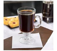 Generico Bicchieri, 1 bicchiere in vetro isolante da 9,8 oz/280 ml - Tazza trasparente a pareti spesse per caffè, latte, caffè irlandese, latte, bevande fredde e dessert (B) (trasparente 230 ml)