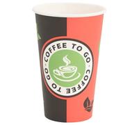 Generico Bicchieri da caffè in Carta 1000 pz 16oz 400ml Rosso e Nero