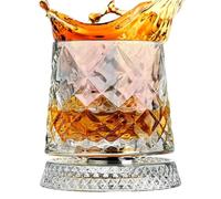 Generico Bicchieri Da Vino - Bicchiere Trasparente Con Base Girevole A 360 Gradi - Coppe per Whisky - Per Marito Uomini Papà Padre Feste da Bere Natale Compleanno Vacanza