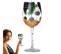 Generico Bicchieri da vino festivi, bicchieri da vino natalizi con stelo - Bicchiere da rosso in natalizio con stelo | Centrotavola da tavolo dipinto a mano, decorazione per tazza da bere, per e cham