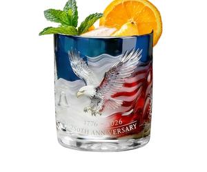 Generico Bicchieri Da Whisky - Base Larga Patriotic Eagle, Da Degustazione Bourbon Da 200 G, Bicchieri Per La Celebrazione Del 250esimo Anniversario 'America, Da Liquore Realizzata In