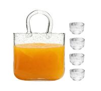 Generico Bicchieri in per Bevande - Chiara da 2340 ml a Forma di Borsa - Set con 4 Bicchierini | Per Pranzo, Merenda Pomeridiana, Feste, Compleanni, Matrimoni, Cucina, Casa