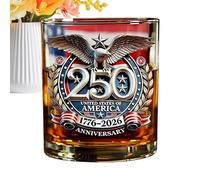 Generico Bicchieri Orso | 250° Centrotavola Americano Patriottico | Bicchieri Old Fashioned 1776-2026 - per Bourbon Vino Cocktail Festa 'Indipendenza Compleanno Festività