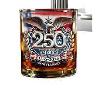 Generico Bicchieri Orso - 250° Centrotavola Americano Patriottico | Bicchieri Old Fashioned 1776-2026 - Per Bourbon, Cocktail, Liquori E Bevande Alcoliche, Casa, Ufficio, Bar, Ristorante