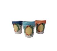 Generico Bicchierini da limoncello, liquore e caffè Capri in Ceramica con disegno Limoni fatti a Mano in Italia 6 pezzi