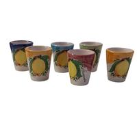 Generico bicchierini liquore limoncello in ceramica made in italy fatti a mano sorrento 6 pezzi