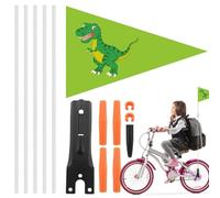 Generico Bicycle Safety Flags - Bicycle Trailer Safety Flags, Secure Kid Ride Accessory, Bike Safetyy Flag Kit, Bike Safetyy Flag With Fiberglass Pole | Great Tool For Wheelchairs And Scooters