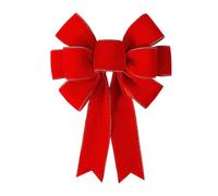 Generico Big Red Wired Velvet Bow with Gold Border | Christmas Red Bows Decorations, Festive Cloth Garland Pendant Indoor Garden Parties Winter Decor