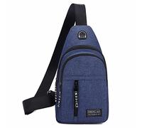 Generico Big Zaino Pochette Uomo Da Polso Personalizzato Borsa a tracolla in tessuto Borsa da uomo alla da uomo Casual con foro per cuffie Foro UBS Portatessere Donna Zaino Per (Blue, One Size)