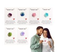 Generico Biglietti Abbraccio Tascabile - Calda Carezza Card Cuore Fiori,Ricordo Romantico 6 Pezzi con Messaggio Ispirazionale per Coppie, Incoraggiamento, Compleanno, Amici, San e