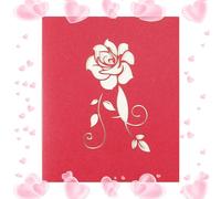 Generico Biglietti d'auguri per la moglie, biglietto d'auguri con rosa - Biglietti d'auguri creativi Papercraft - Con busta Confessione romantica Biglietto floreale per il matrimonio di San