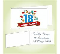 Generico Bigliettino bomboniera bigliettini confetti per 18° Compleanno, 9 x 2,5 cm, 40 pezzi o più, personalizzabile con vostro testo, Decorazione Festiva