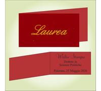 Generico Bigliettino bomboniera bigliettini confetti per Laurea, 9 x 2,5 cm, 40 pezzi o più, personalizzabile con vostro testo, con Rosso con Scritta Oro e Carta Elegante