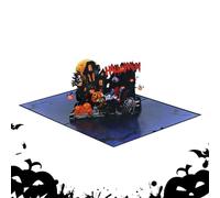 Generico Biglietto Di Auguri Halloween - Biglietto D'Auguri Per Halloween 3D Spettrale,Scultura Di Carta Decorazione Collezionabile Horror Per Librerie Camini Tavoli