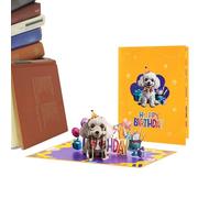 Generico Biglietto Di Compleanno Per Cani Divertente - Biglietti Di Compleanno Realizzati In Carta,Decorazione 3D Creativa Ideale Per Adulti E Bambini Famiglia Festeggiamenti Mamma Ragazze