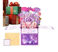 Generico Biglietto per Festa della Mamma - Con design floreale 3D, note scritte a mano incluse e busta - Per la mamma,per Nonna Moglie Figlia Sorella Amica Donna