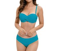 Generico Bikini a Vita Alta da Donna, Sexy, Push-up, Due Pezzi, Costume da Bagno, Due Pezzi, Bikini con Stampa a Vita Alta e Arricciato retrò (BU3, M)