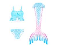 Generico Bikini Cosplay con Coda Colorata Ragazza Costume da Bagno Tre Pezzi per Bambini Costume da Bagno Estivo per Regalo di Compleanno Ragazza Sirene Bambina Bikini