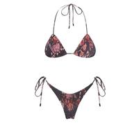 Generico Bikini Donna Mare,Bikini Perizoma Scollo a V Push Up Taglio Alto Costume Donna Due Pezzi,Brasiliano Sexy Vita BassaTanga Donna